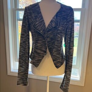 Divided Boucle Black and White Knit Jacket